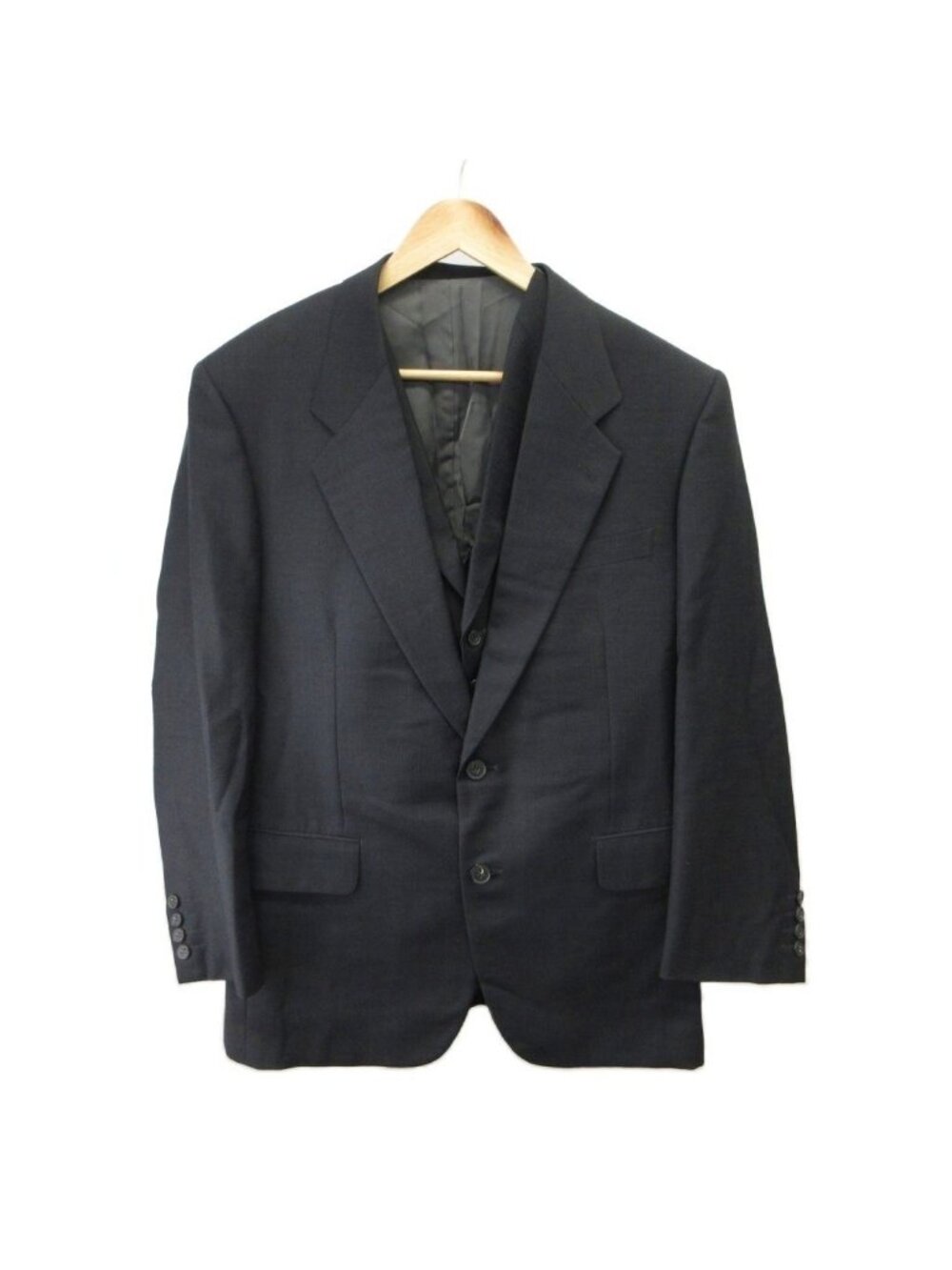 Dior Tailored Vest 2 Piece Set Wool Dark Blue Dark Navy Single Breasted